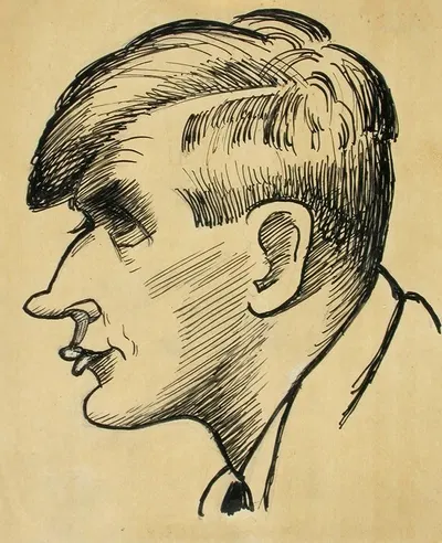 Composer Uuno Klami, caricature by Ильмари Аалто, 1933 — digital art print download