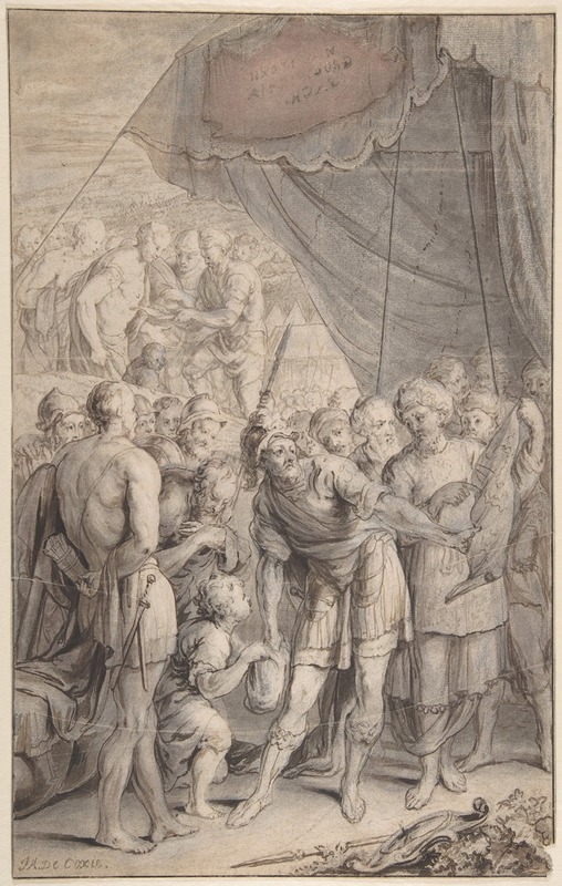 A General and His Army Looking at a Map by Jan Antoine Coxie — digital art print download