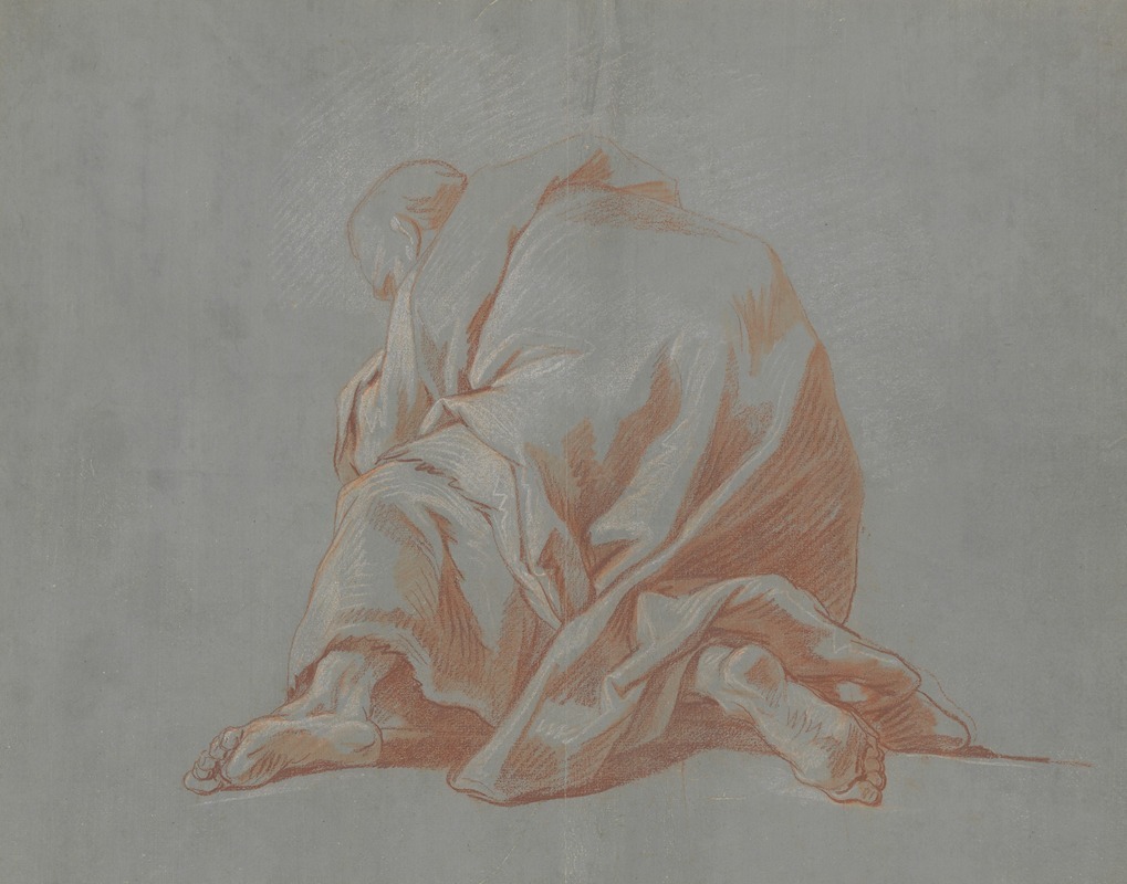 Study of a Draped Figure by Жан-Франсуа де Труа — digital art print download