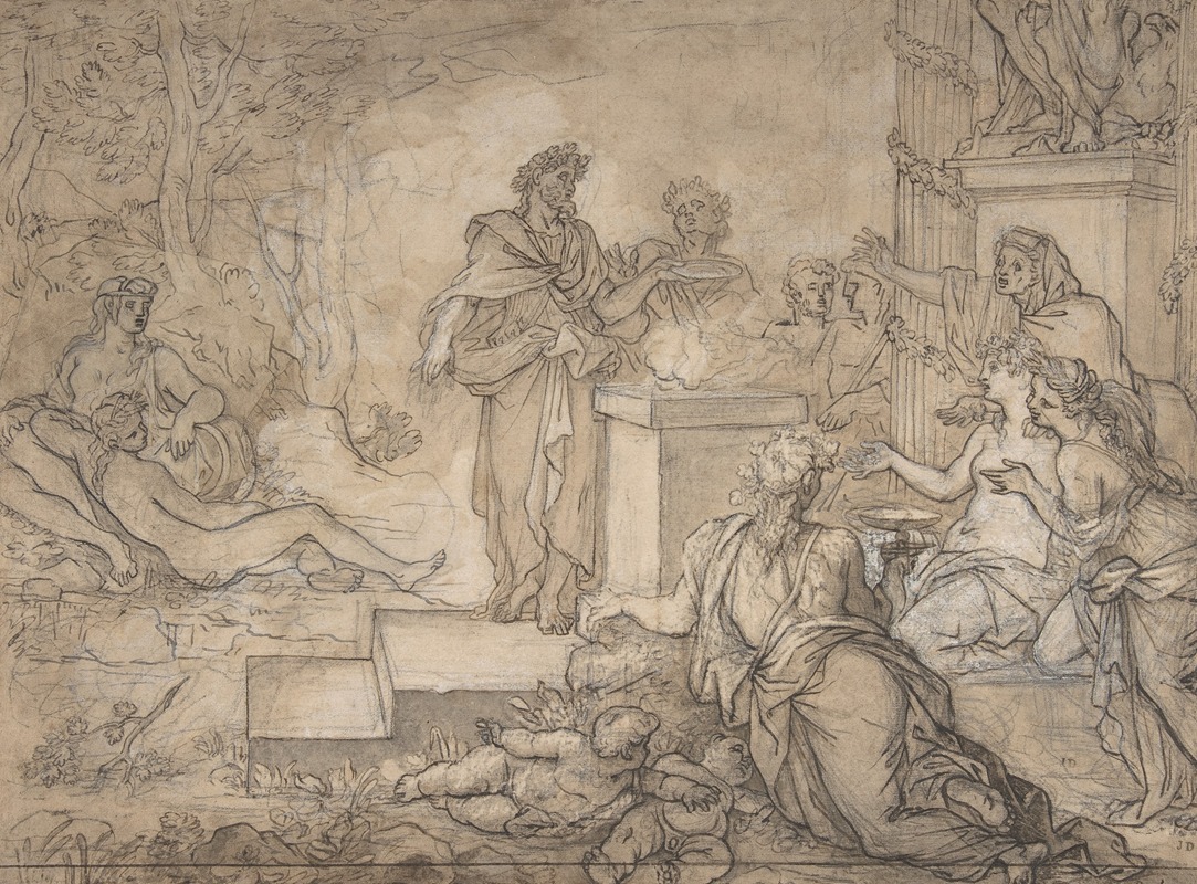 Sacrifice Offered before a Statue of Jupiter — Louis de Boullogne