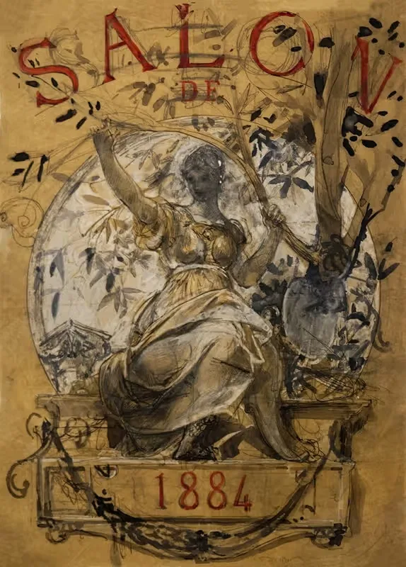 Салон 1884 года, проект обложки by Люк-Оливье Мерсон, 1884 — digital art print download