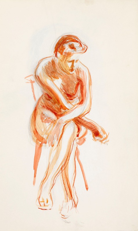 Istuva alaston malli by Магнус Энккель, 1902 - 1909 — digital art print download