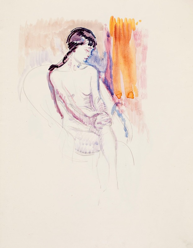 Istuva malli, luonnos by Магнус Энккель, 1912 - 1913 — digital art print download