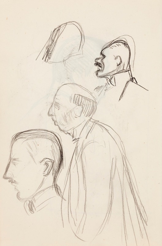 Portraits of Men, Sketch — Magnus Enckell