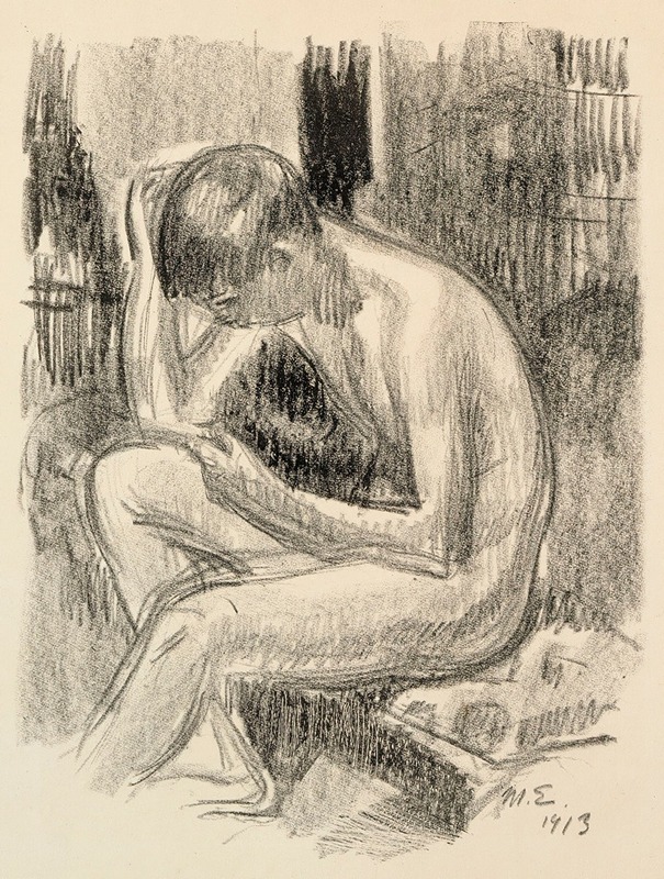 Seated Nude by Magnus Enckell, 1913 — digital art print download