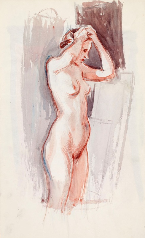 Seisova alaston malli, luonnos — Magnus Enckell