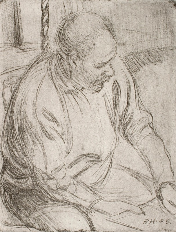 Arttu Sitting by the Fireplace by Пекка Халонен, 1909 — digital art print download