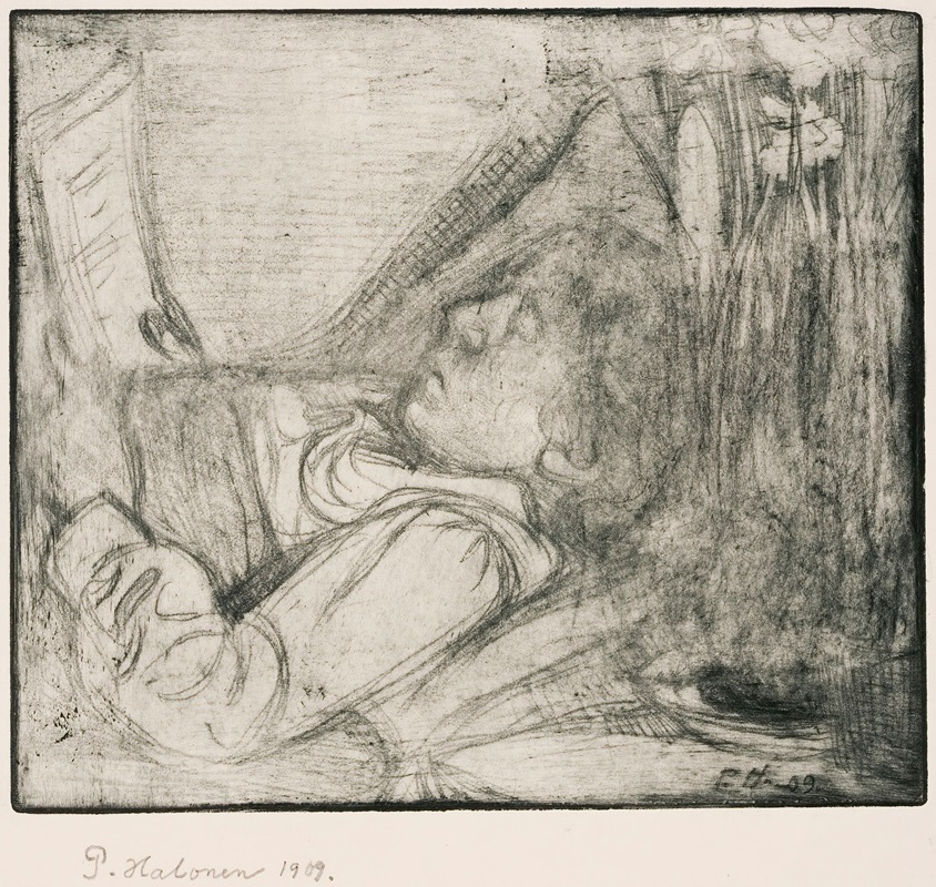Maija is Ill by Pekka Halonen, 1909 — digital art print download
