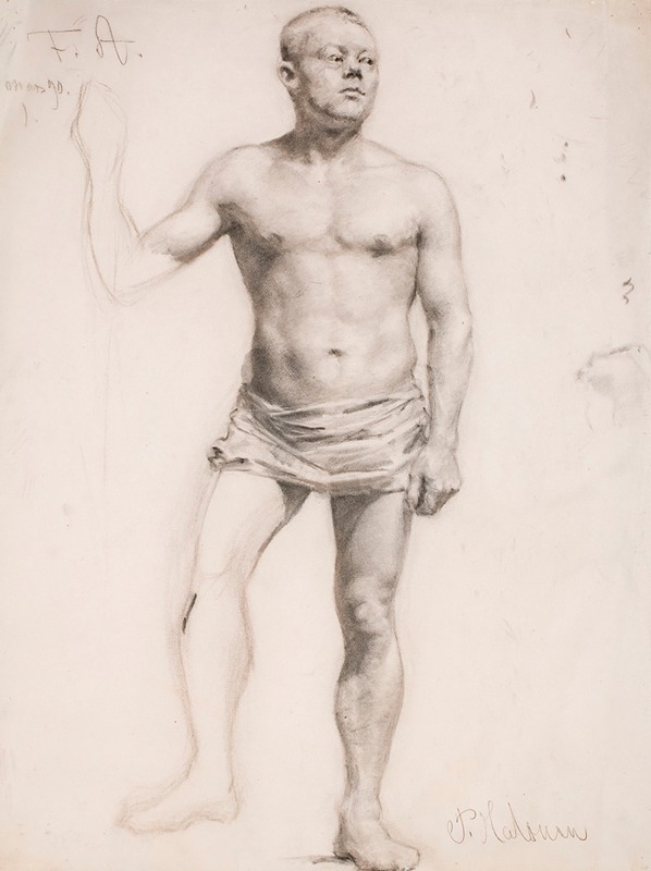 Nude Male Model by Пекка Халонен, 1890 — digital art print download