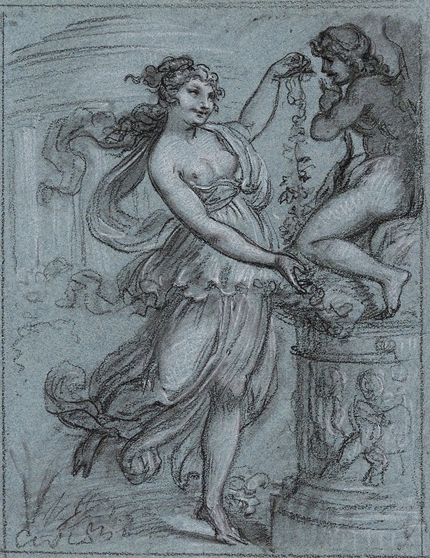 Vénus couronnant l'Amour by Пьер-Поль Прудон, 1800 — digital art print download