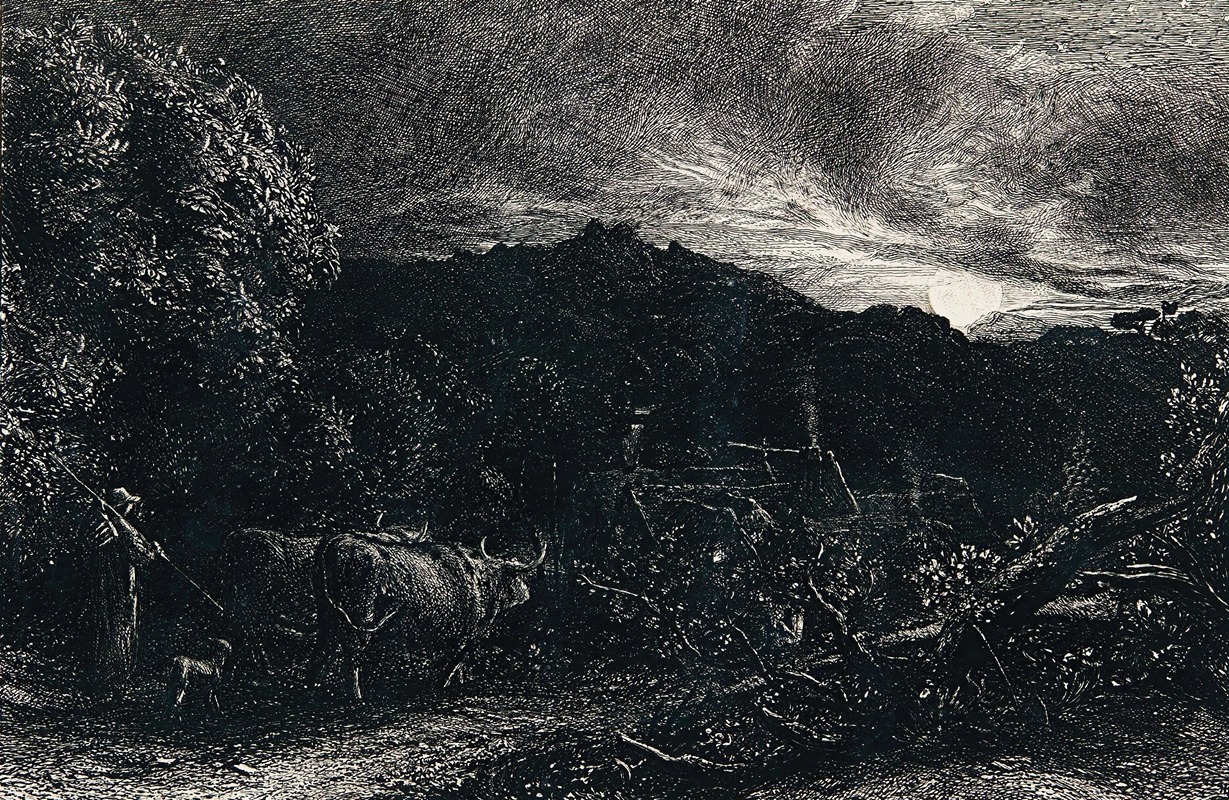 The Weary Ploughman by Самуэль Палмер, 1858 — digital art print download