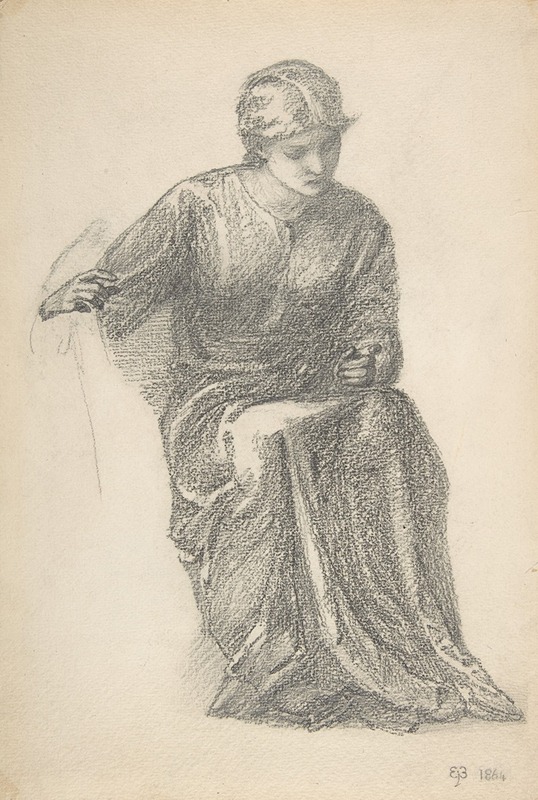 Seated Woman by Сэр Эдвард Коли Берн-Джонс, 1864 — digital art print download