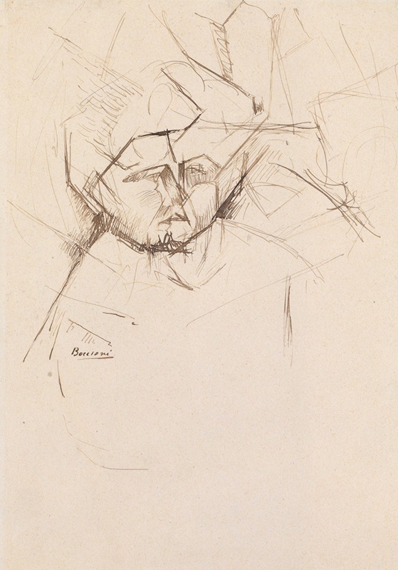 Analytical Study of a Woman's Head Against Buildings — Umberto Boccioni