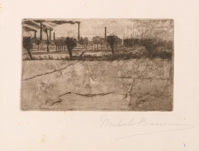 Landscape with Industrial Plants by Умберто Боккьони, 1909 — digital art print download