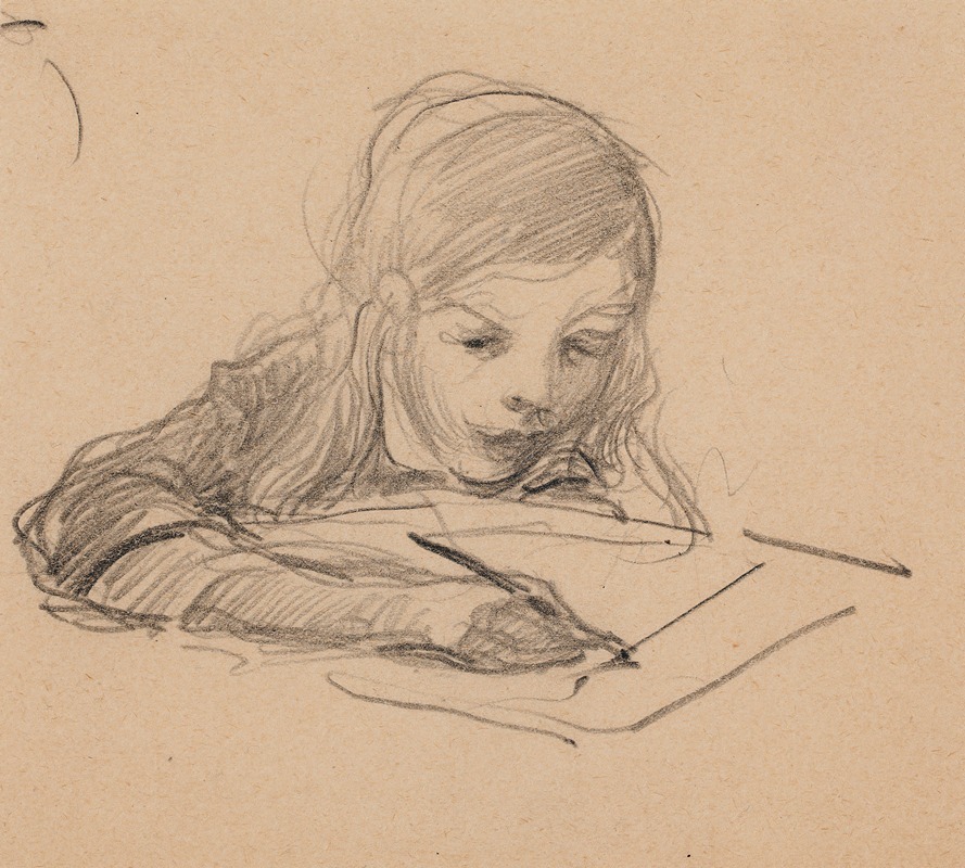 Antti Writing by Venny Soldan-Brofeldt, 1905 - 1906 — digital art print download