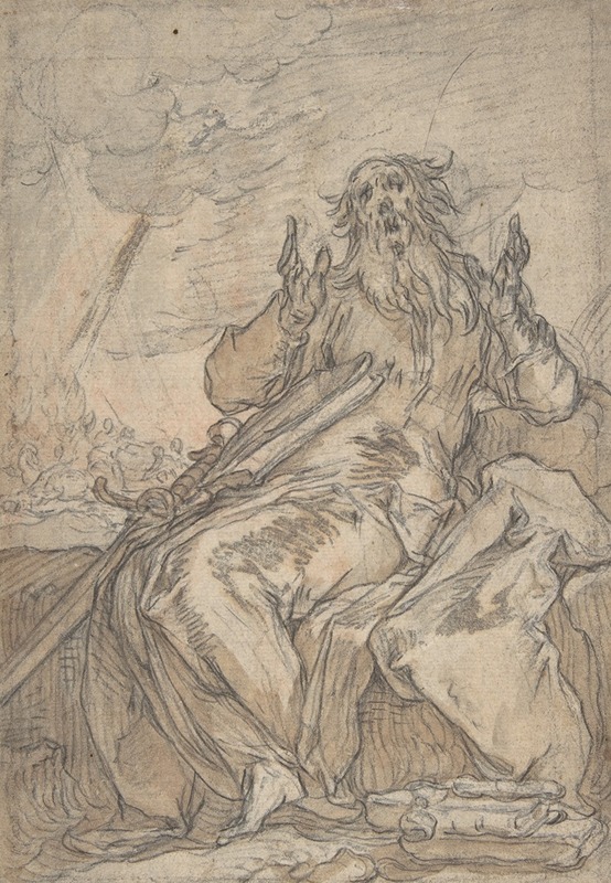 Saint Paul Seated, with his Conversion in the Background by Абрахам Блоэмаерт — digital art print download