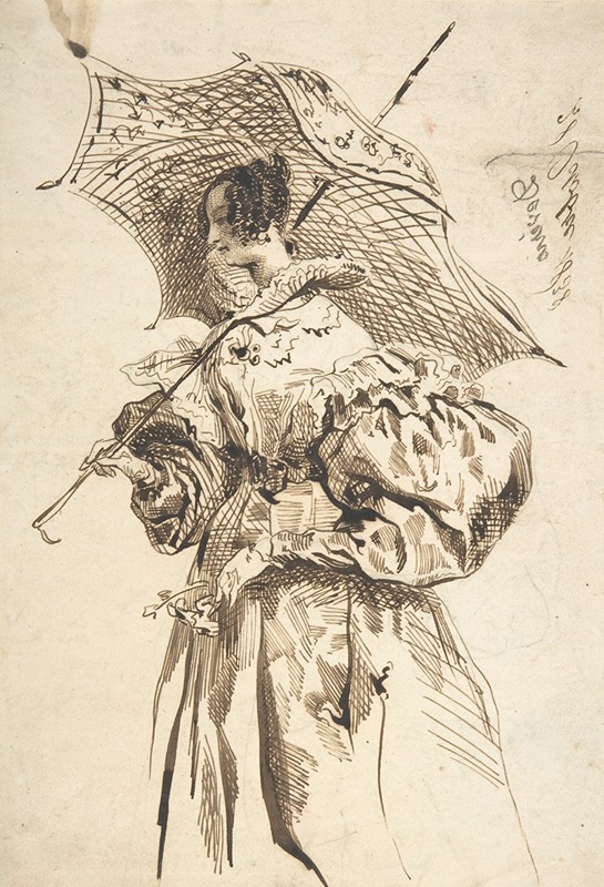 Lady with a Parasol — Achille Devéria