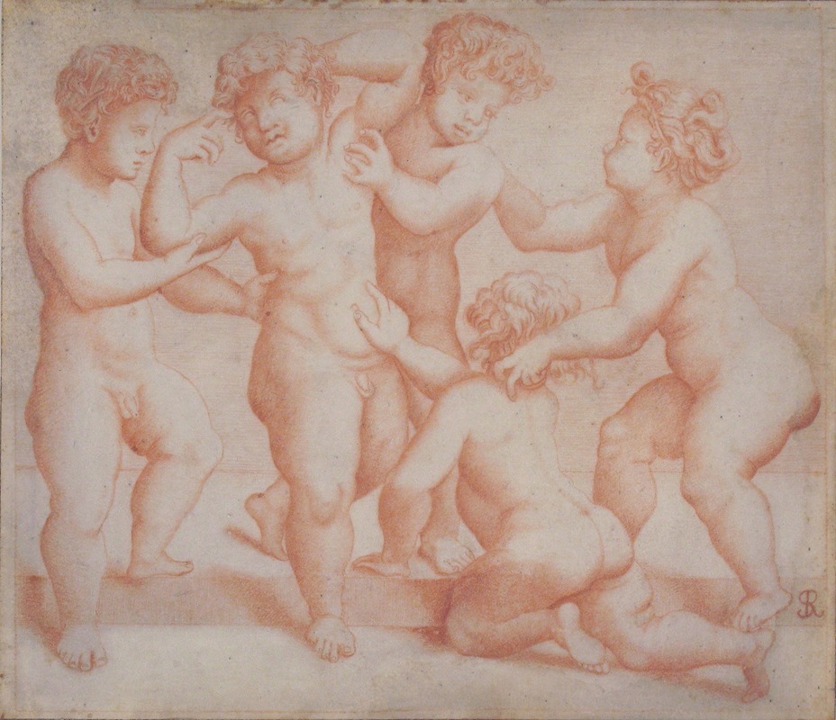 Frieze of Five Putti — After Marco Dente