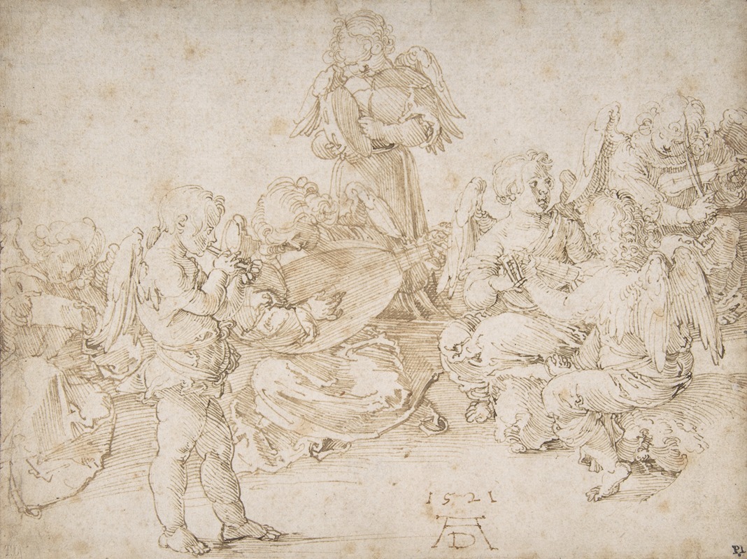 Music-Making Angels by Albrecht Dürer, 1521 — digital art print download