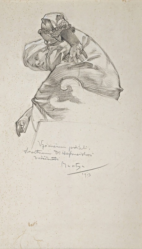 Woman bending over by Альфонс Муха, 1913 — digital art print download
