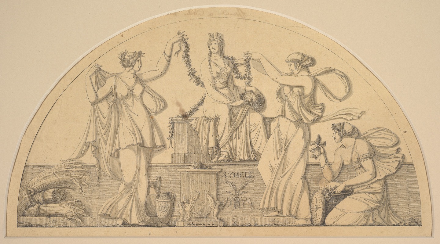 Cybele and Three Attendants by Antoine Léonard Du Pasquier, 1801 — digital art print download
