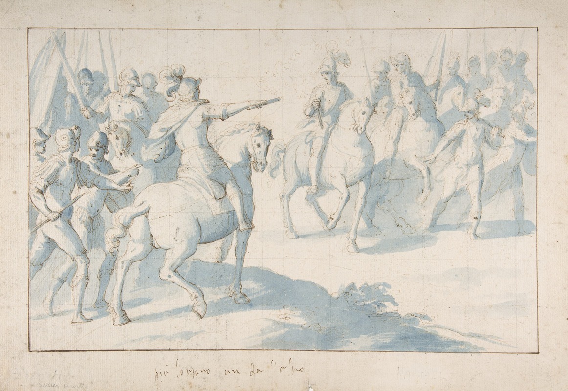 Mounted Warrior with a Baton Giving Orders to His Troops — Belisario Corenzio