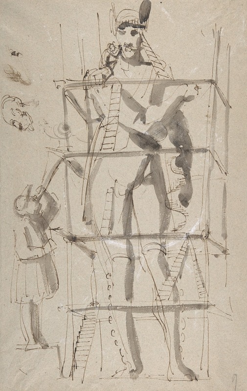 Sculptor at Work on a Colossal Statue by Carl August Ehrensvärd — digital art print download