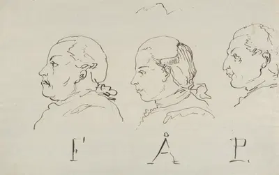 Three Portraits in Profile by Carl August Ehrensvärd, 1765–1800 — digital art print download