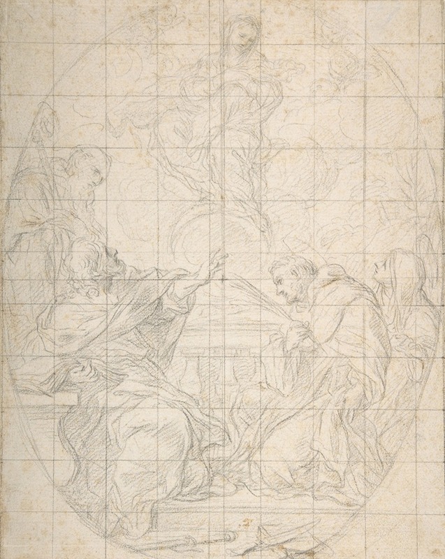 The Virgin Immaculate Appearing to Four Saints — Ciro Ferri