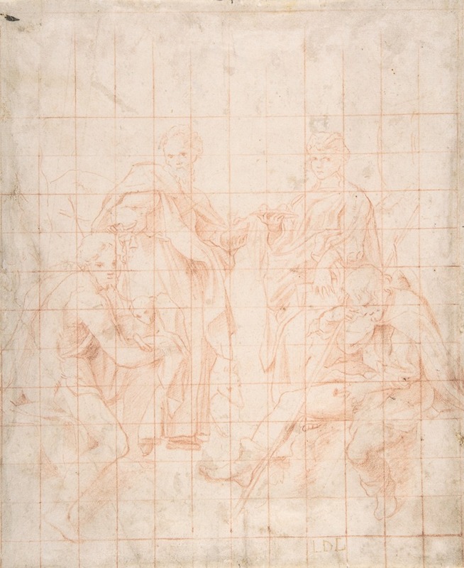 Study of Four Saints by Корреджо — digital art print download