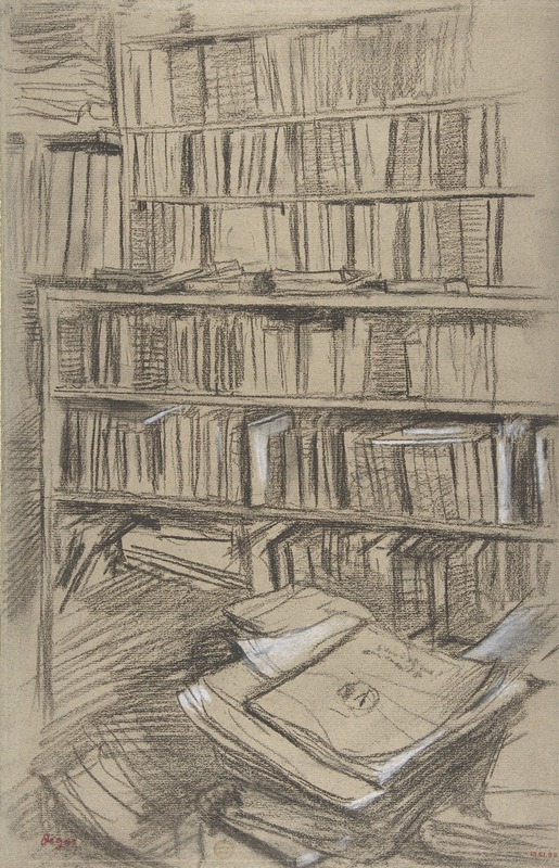 Bookshelves, Study for 'Edmond Duranty' — Эдгар Дега