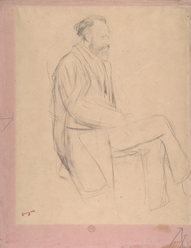 Édouard Manet Seated, Right Profile by Эдгар Дега — digital art print download