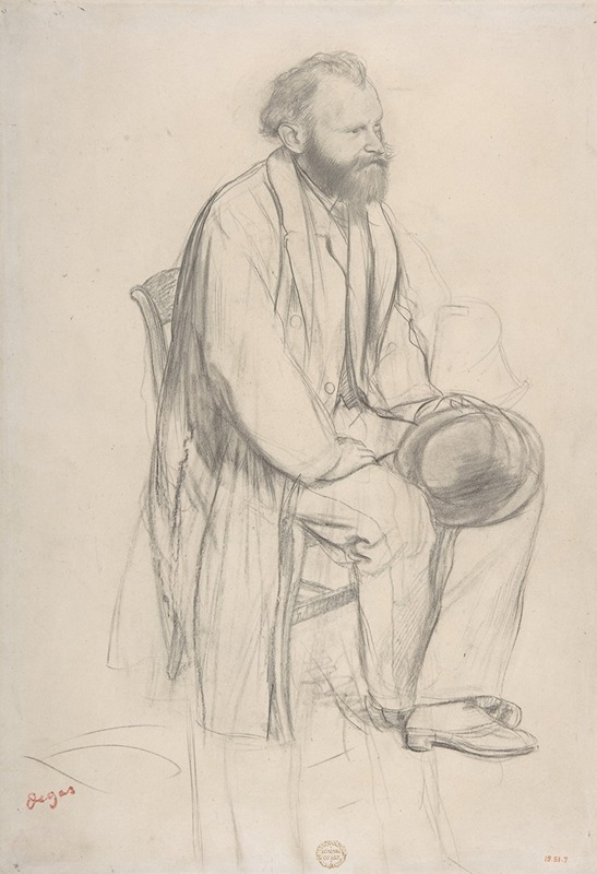 Édouard Manet, Seated, Holding His Hat — Эдгар Дега