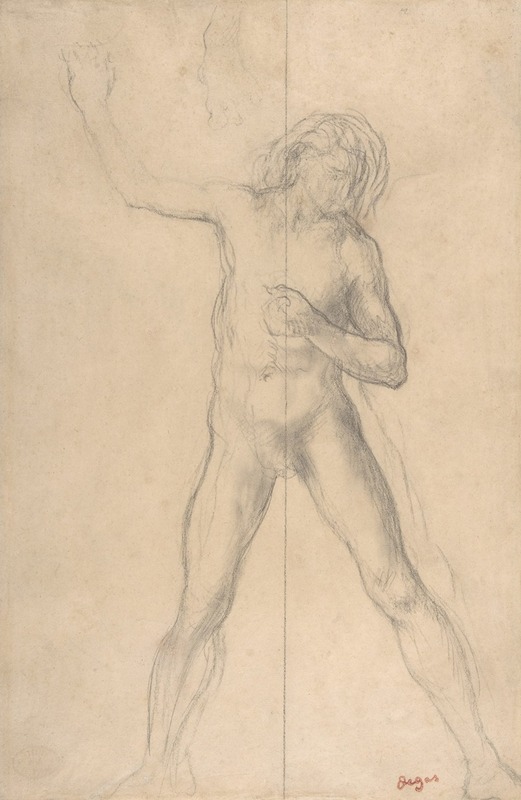 Standing Nude Youth, with right arm raised — Edgar Degas