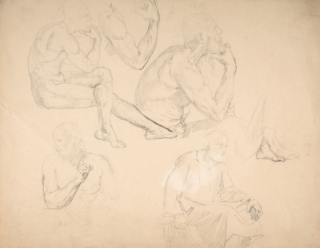 Studies of a Seated Bearded Man — Эдуард Юлиус Фридрих Бендеман