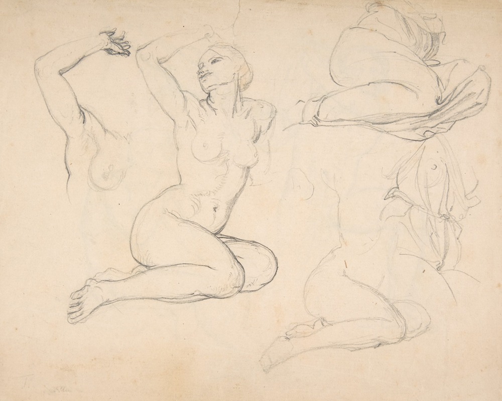 Studies of a Sitting Woman — Eduard Julius Friedrich Bendemann