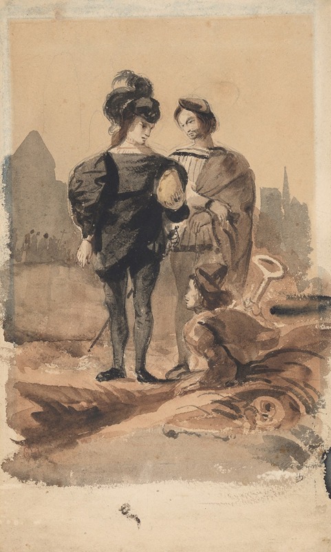 Hamlet and Horatio in the Graveyard by Эжен Делакруа — digital art print download