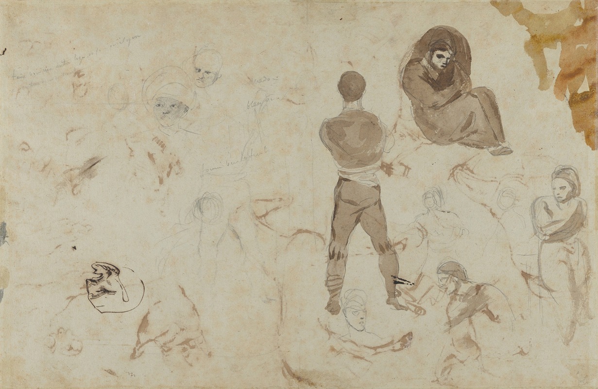 Studies of Heads and Figures — Eugène Delacroix
