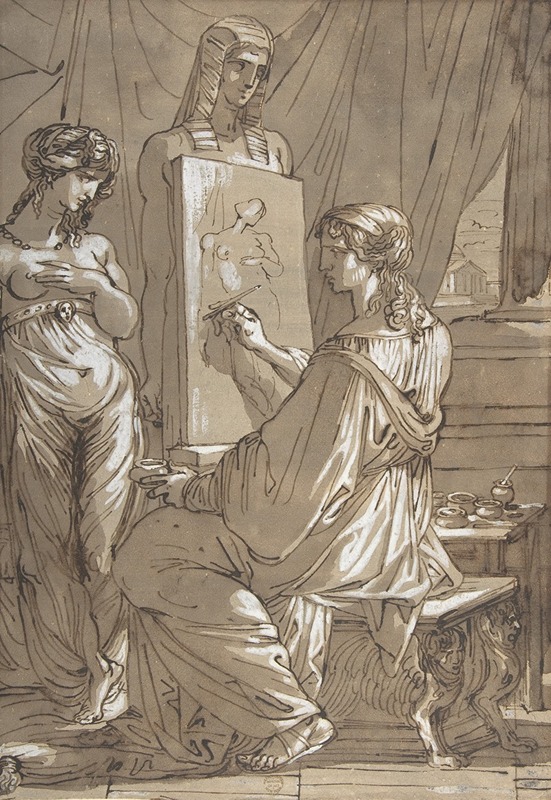 An Artist and His Model by Felice Giani, 1758–1823 — digital art print download