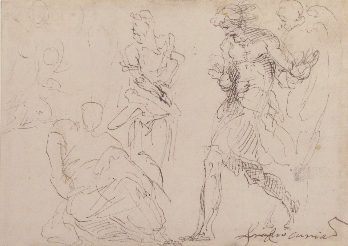 Standing and Seated Figures by Francesco Curia, 1565–1608 — digital art print download