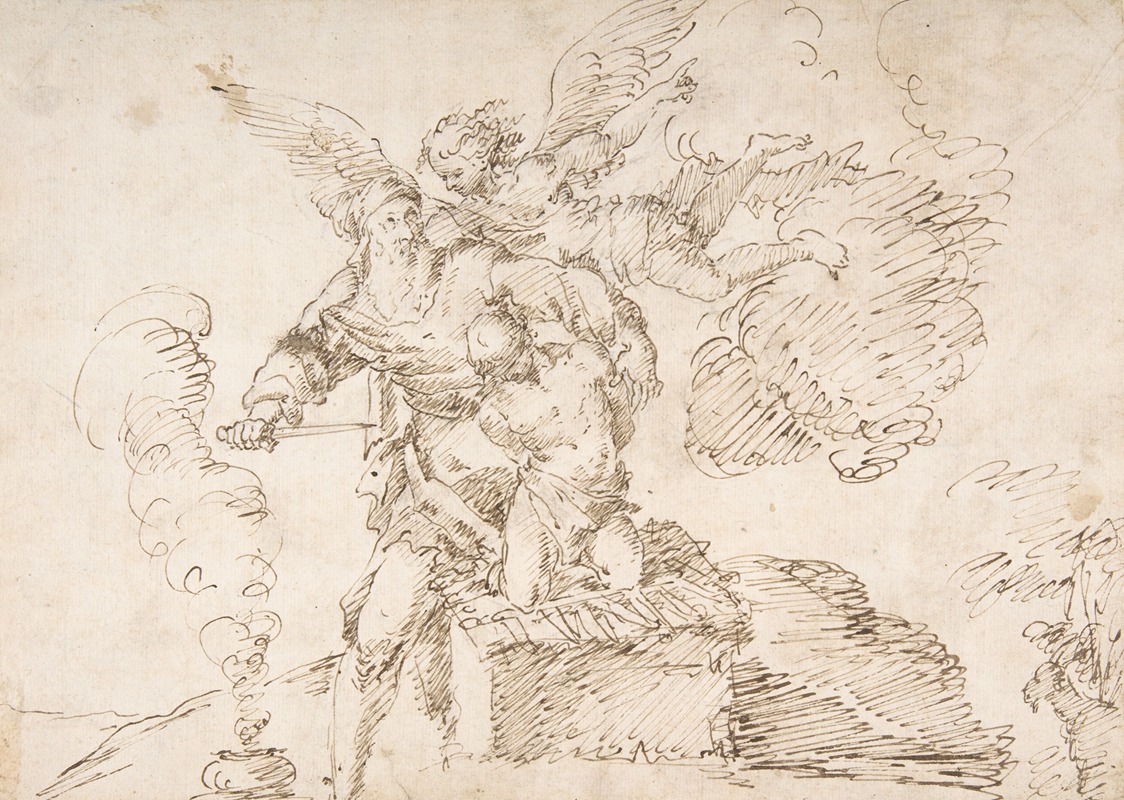 Abraham about to Sacrifice Isaac by Франческо Фраканцано — digital art print download