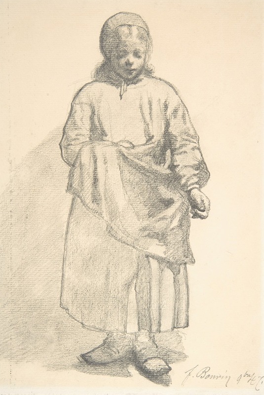 Standing Peasant Girl by Франсуа Бонвен, 1847 — digital art print download