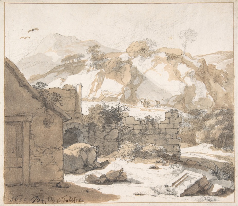 Landscape with Ruins by Гербранд ван ден Эйкхаут, 1650 — digital art print download