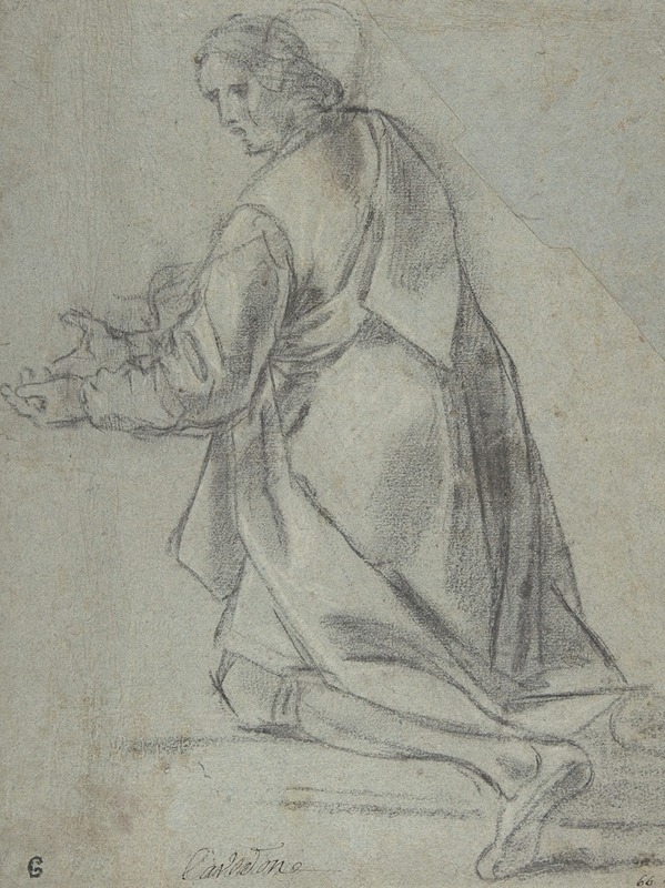 Kneeling Youth Facing Left by Giacomo Cavedone, 1577–1660 — digital art print download