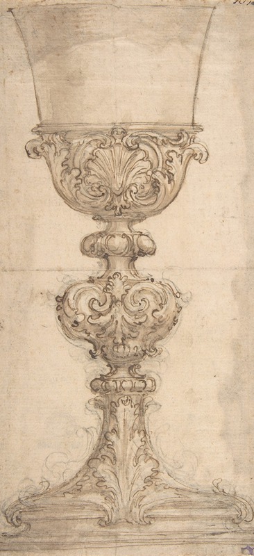 Design for a Chalice with Acanthus and Shell Decoration — Giovanni Battista Foggini