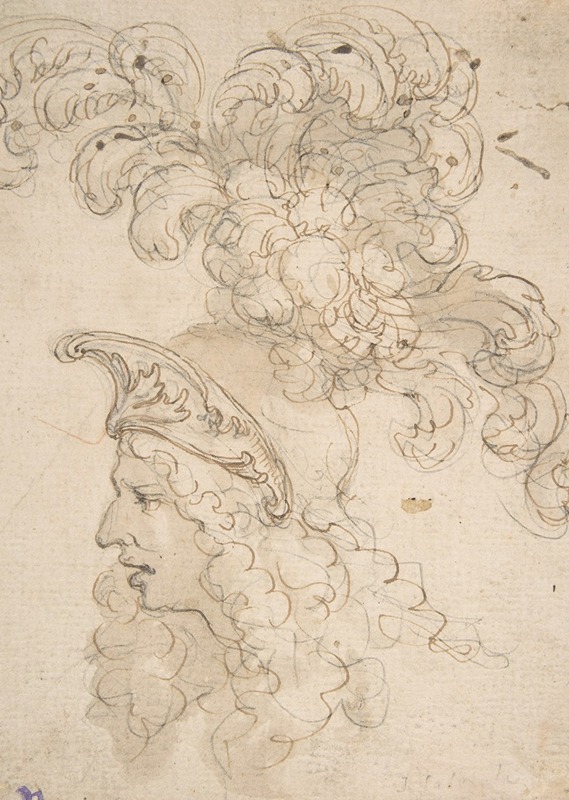 Design for a Helmet with an Elaborate Plume — Giovanni Battista Foggini