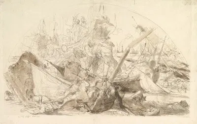 The Naval Battle of Meloria by Giovanni David — digital art print download