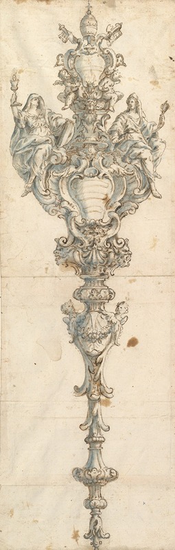 Design for a Mace by Giovanni Giardini, 1646–1722 — digital art print download