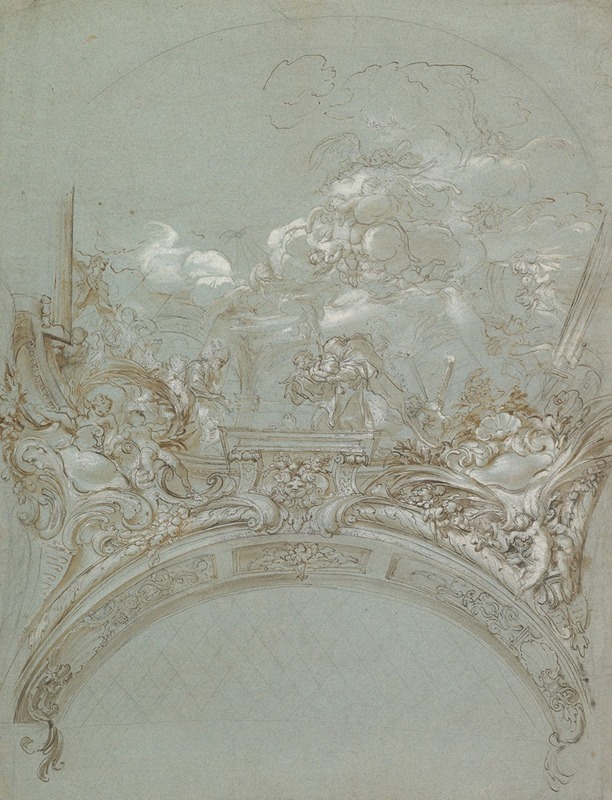 Ceiling Design with the Presentation in the Temple by Gregorio de' Ferrari, 1647–1726 — digital art print download