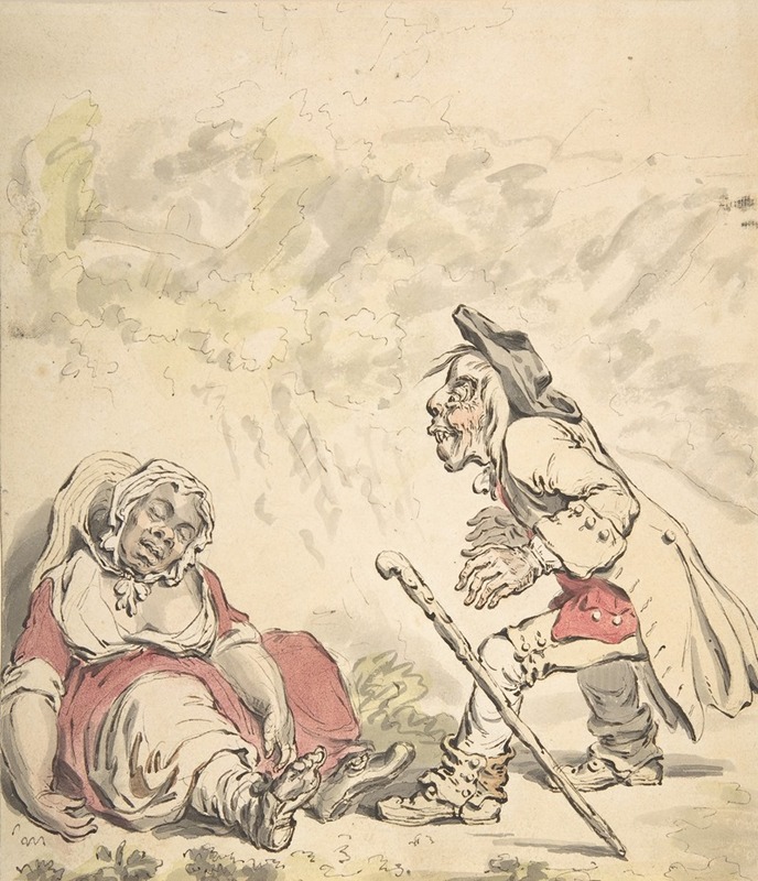 Cymon and Iphigenia by Джеймс Гилрей, 1796 — digital art print download